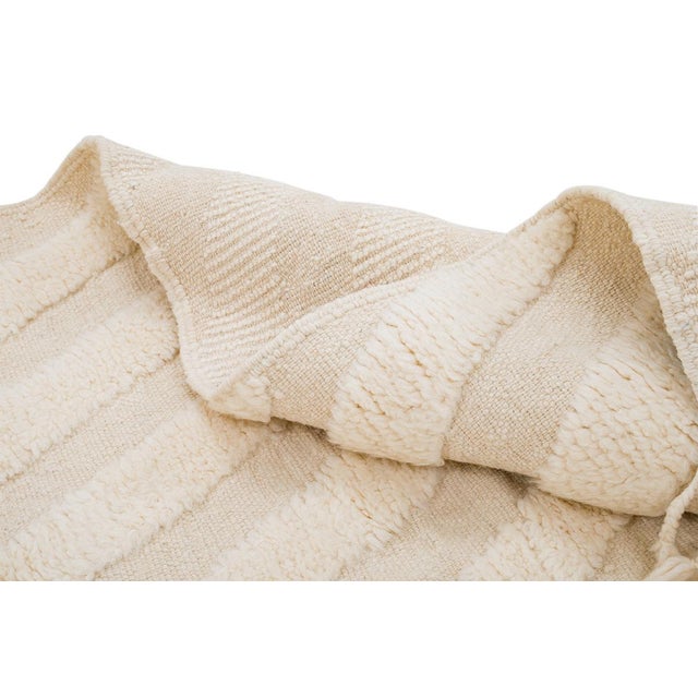 Ivory Hand-Knotted Wool Rug by Azele Studio For Sale - Image 8 of 12