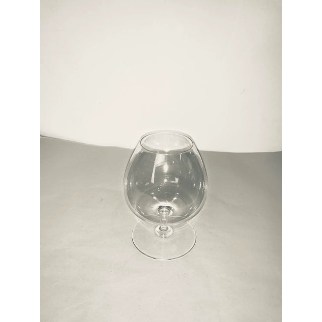 French Crystal Glass Cognac / Brandy Snifter Etched Stemware Set of 7 Chairish