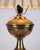 Gold Brass Lamp with White Shade, 1930s For Sale - Image 8 of 10