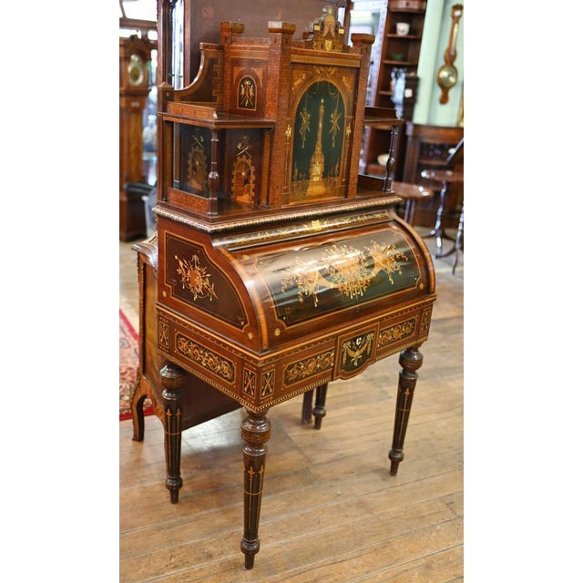 Antique Italian Cylinder Desk, 1880 For Sale - Image 3 of 18