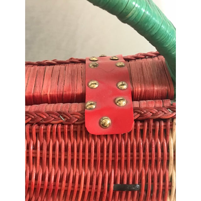 Vintage Double Sided Watermelon Picnic Basket Chairish