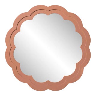 Fleur Home Audubon Peony Circle Mirror in Red Earth, 48x48 For Sale