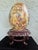 Wood Large Chinese Hand-Painted Porcelain Decorative Egg With Carved Wood Stand, 14.5”h For Sale - Image 7 of 9