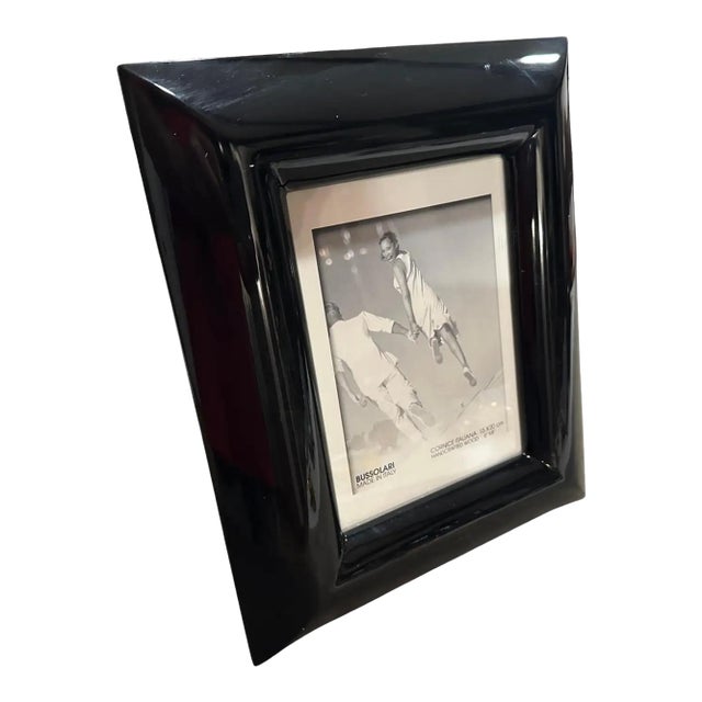 1990s Modern Black Lacquered Wood Italian Picture Frame by Bussolari For Sale