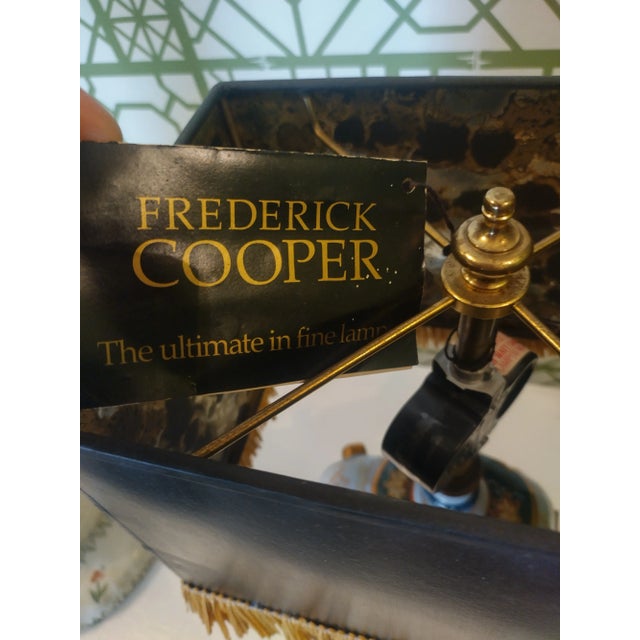 Wood Vintage Frederick Cooper Colorful Whimsical Ceramic Regency Elephant Small Table Lamp For Sale - Image 7 of 8