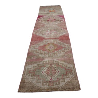 Vintage Turkish Rug Runner -35.5"x165.5" For Sale