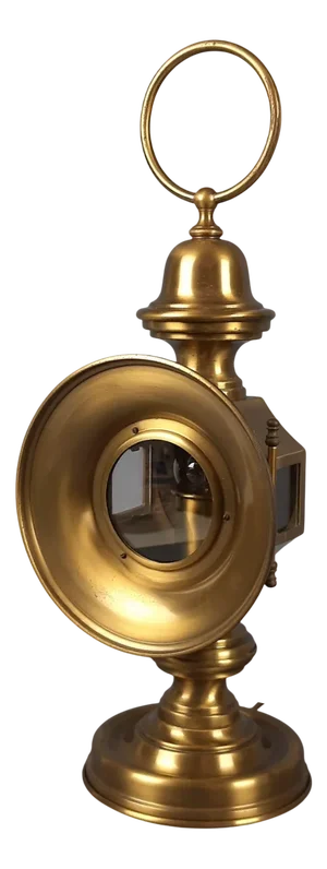 Electric Car Headlight Style Table Lamp in Brass, 1950s