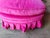1950s Vintage Hollywood Regency Pink Velvet Armchair & Ottoman With Ruffle Skirt For Sale In Salt Lake City - Image 6 of 7