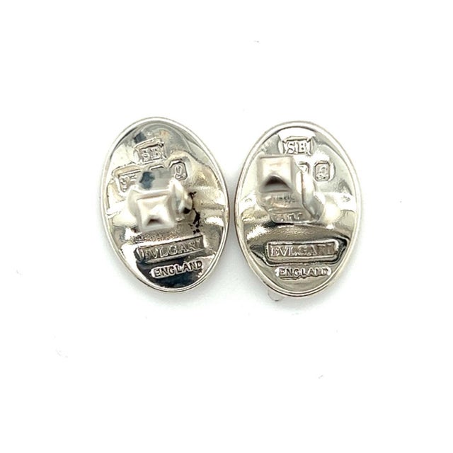 Bulgari Bvlgari Estate Engraveable Mens Cufflinks Sterling Silver B3 TRUSTED SELLER SINCE 2002 PLEASE SEE OUR HUNDREDS OF...