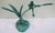 Jumping Frog on Reeds Cold-Cast Bronze Sculpture with Hand Applied Patina The Jumping Frog on Reeds Bronze Statue is a...