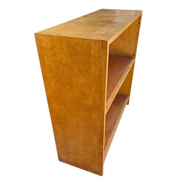 1970s Vintage Mid Century Modern Style Wood Open Bookshelf Display Shelf For Sale - Image 5 of 10