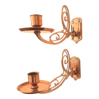 Vintage Hinged Swing Arm Brass Sconces Pair Hollywood Regency For Sale