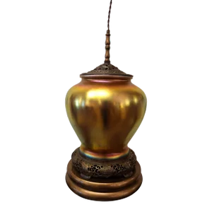 1920s Steuben Aurene Art Nouveau Art Glass and Brass Table Lamp