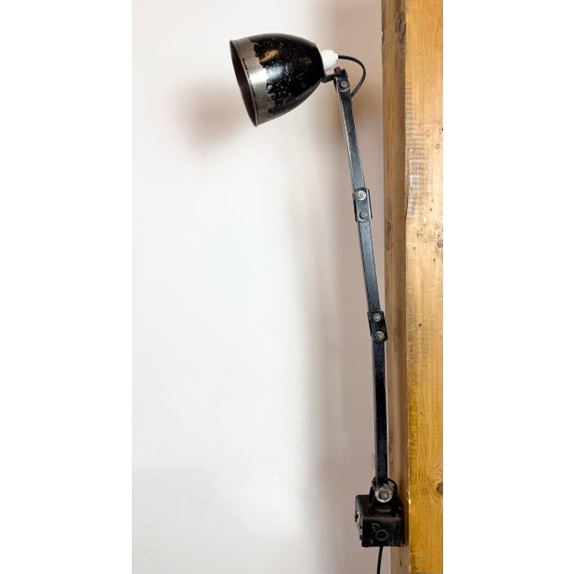 Industrial Adjustable Wall Lamp in Black from Memlite, 1960s For Sale - Image 4 of 18