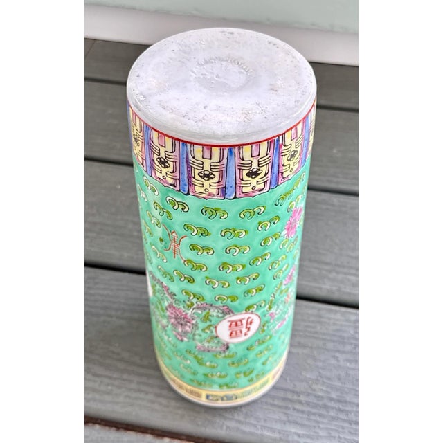 Vintage Chinese Ceramic Umbrella Stand / Vase For Sale - Image 4 of 10