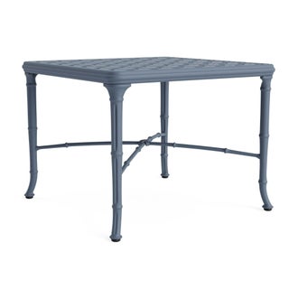 Brown Jordan Calcutta 26" Square Cast Top Corner Table in Sapphire For Sale