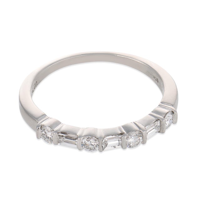 Contemporary Mid 20th Century Tiffany & Co. Diamond Platinum Wedding Band, Size 6 For Sale - Image 3 of 5