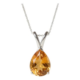 925 Silver Citrine Statement Gemstone Pendant, November Birthstone Pendant for Woman For Sale