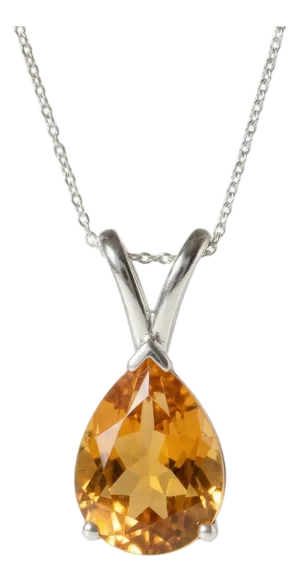 925 Silver Citrine Statement Gemstone Pendant, November Birthstone Pendant for Woman