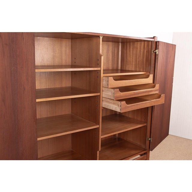 Swedish Napoli Highboard in Teak, Beech and Brass by David Rosén for Nordiska Kompaniet, 1960s For Sale - Image 6 of 18