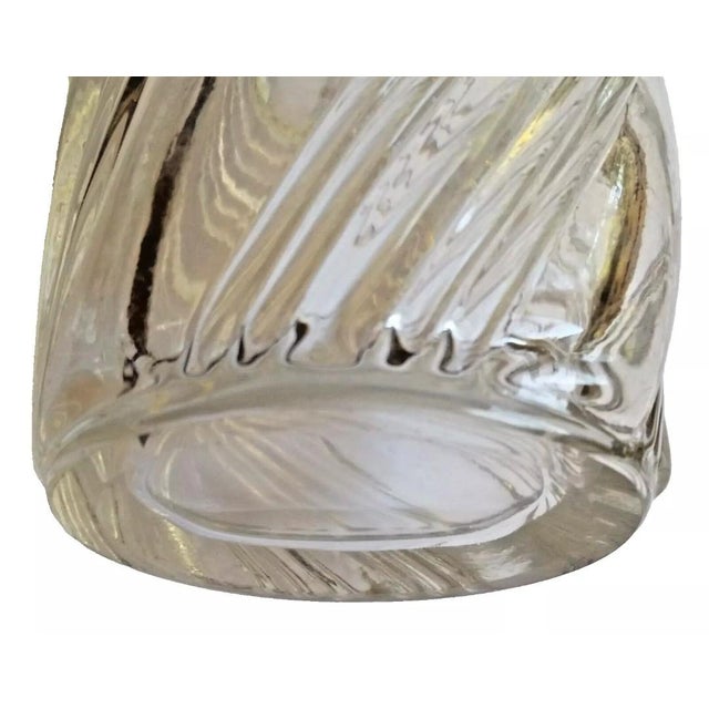 Glass Vintage Sterling Silver Round Stopper Perfume Bottle W/ Clear Glass Twist Swirl For Sale - Image 7 of 10