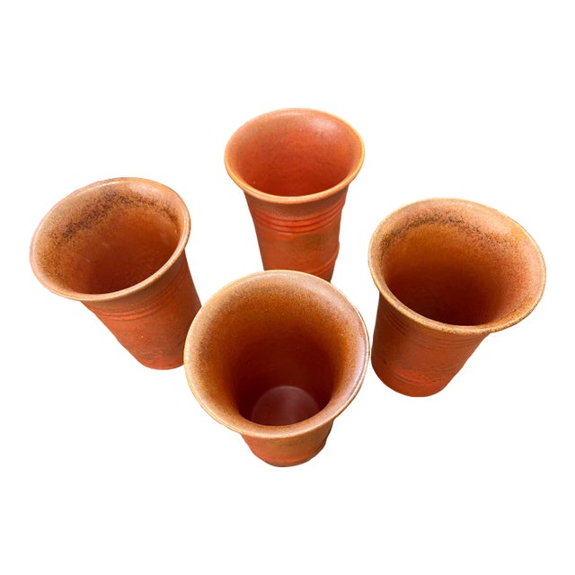 Vintage Set of 4 Ceramic Tumblers For Sale