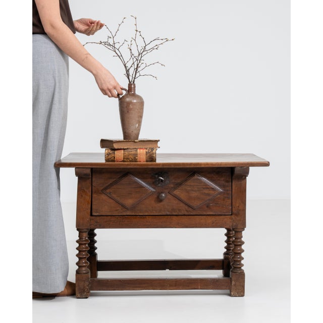 19th Century Spanish Colonial Side Table With Single Drawer For Sale - Image 13 of 17