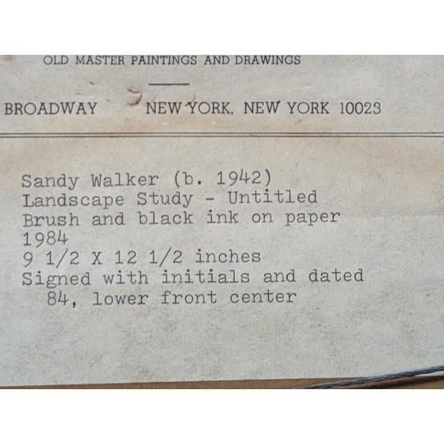 1980s "Untitled" Landscape Study - Sandy Walker, Brush & Ink on Paper For Sale - Image 4 of 6