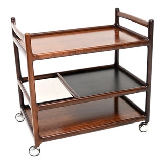 Vintage Danish Drinks Trolley by Henning Korch for Silkeborg, 1960s For Sale