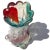 Mid 20th Century Vintage Murano Abstract Multi-Color Red Teal Tree Trunk Italian Art Glass Flower Vase With Original Label For Sale - Image 5 of 10