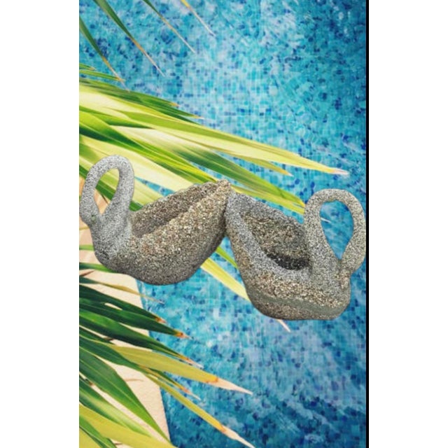Tan Late 20th Century Stone & Pebbles Swan Planters - A Pair For Sale - Image 8 of 12