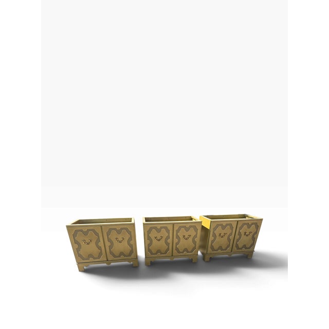 Olive 1960s Baker Furniture Monumental Three-Piece Hollywood Regency Credenza For Sale - Image 8 of 15