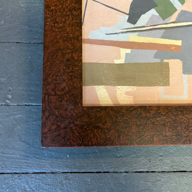 Abstract 1950’s Original Abstract Expressionist Pastel Watercolor Painting For Sale - Image 3 of 4