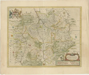 Bishopric of Hildesheim Map in Northern Germany by Willem & Joan Blaeu, 1645