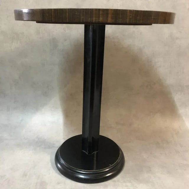 Black Art Deco Rosewood Side Table, 1940s For Sale - Image 8 of 9