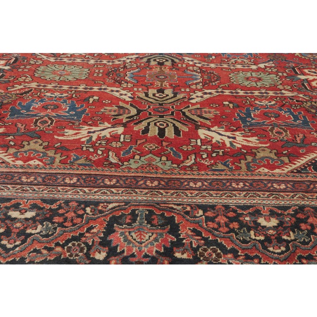 Early 20th Century Antique Persian Mahal Rug, 11'00 X 14'05 For Sale - Image 5 of 10