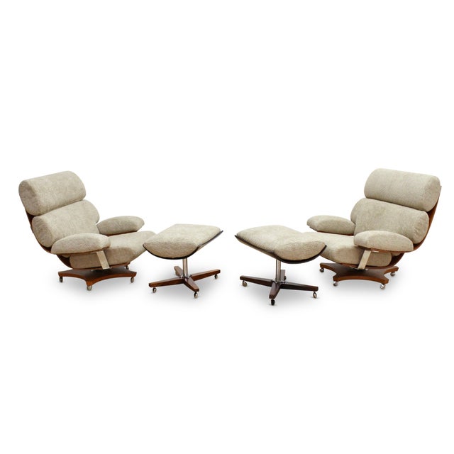 Textile Pair of Mid Century Housemaster Lounge Chairs Attributed to G Plan For Sale - Image 7 of 18