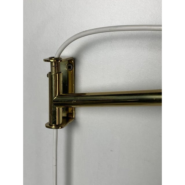 Mid-Century Modern Extendable Brass Wall Mount with Cocoon and Sisal Shade by Lars Schioler, 1960s For Sale - Image 17 of 18