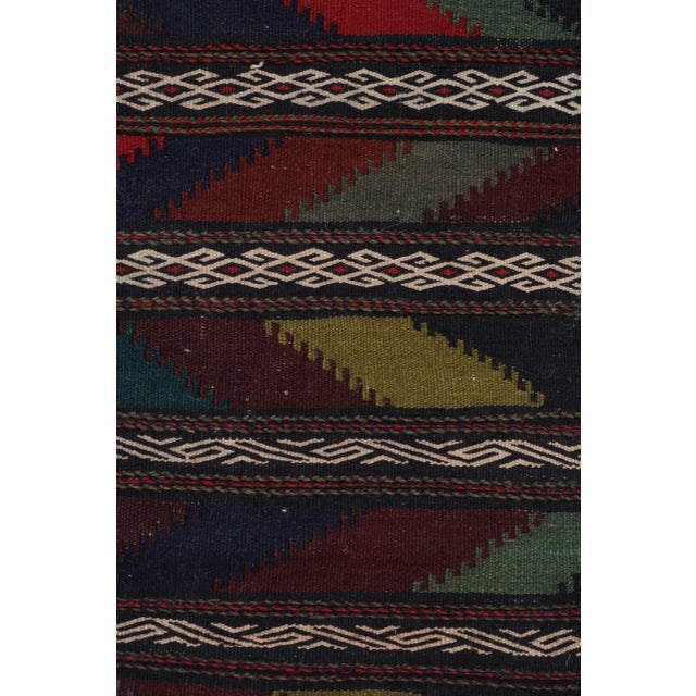 1950s Vintage Afghan Kilim With Polychromatic Geometric Patterns, From Rug & Kilim For Sale - Image 5 of 7