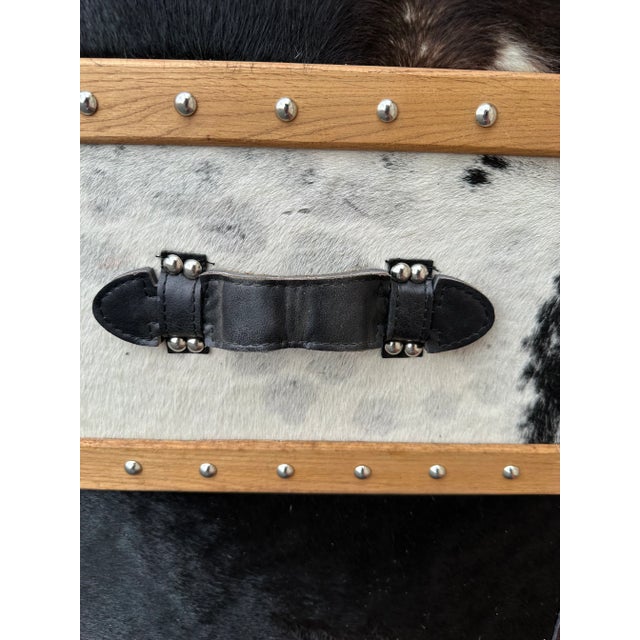 Wild Black and White Cowhide Long Chest For Sale - Image 9 of 13