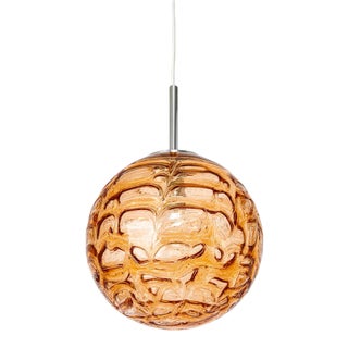 German Pink Murano Ball Pendant Light from Doria, 1970s For Sale