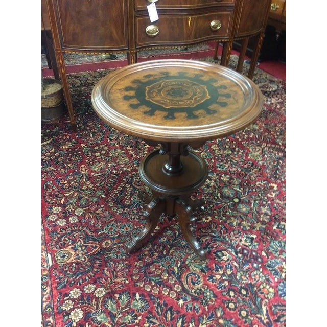 Wood Antique Center Table, Victorian Table Inlaid, Antique Side Table For Sale - Image 7 of 9