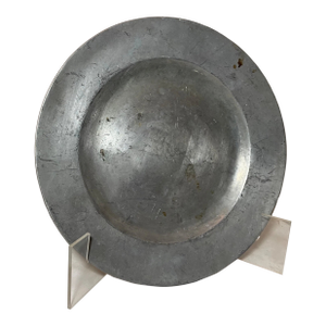 Rare Antique 18th Century European French Forged Pewter Dinner Plate Dish