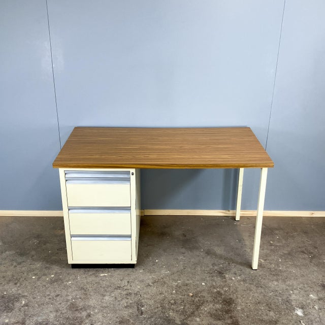 Vintage Doctors Desk in Lacquered Metal and Chipboard, 1970s For Sale - Image 12 of 12
