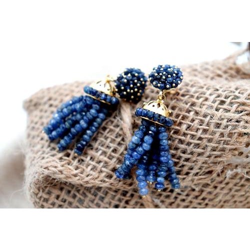 Gold Earrings with Pendants, Set of 2 For Sale - Image 3 of 7