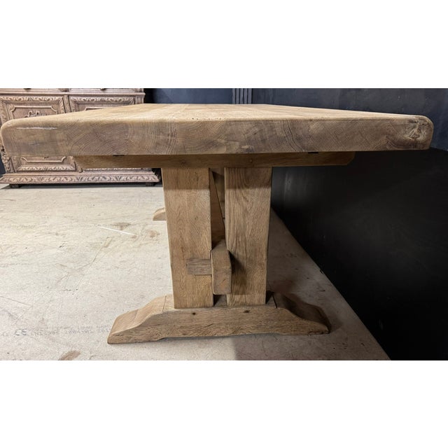Vintage Farmhouse Dining Table in Bleached Oak, 1925 For Sale - Image 14 of 18
