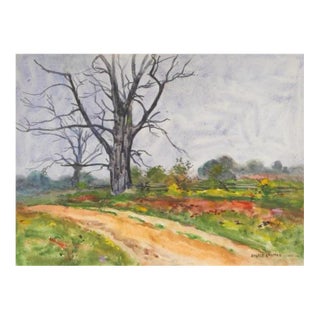 Antique 1922 New England Landscape Painting by Egbert Cadmus For Sale