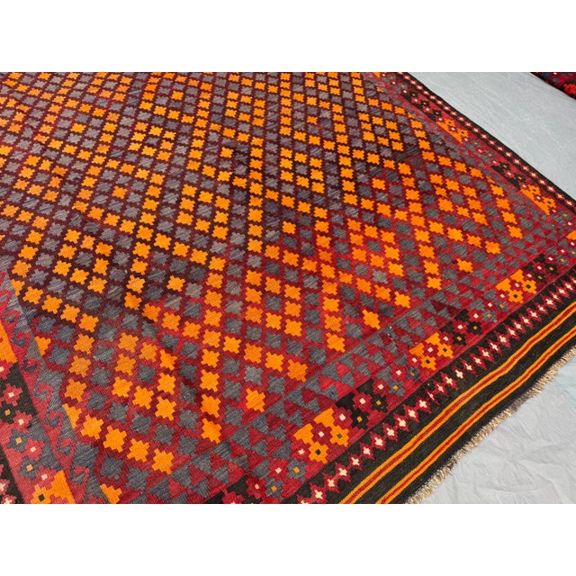 Vintage Afghan Handwoven Kilim Rug, Tribal Flat Weave Wool Turkish Style Carpet For Sale - Image 4 of 11