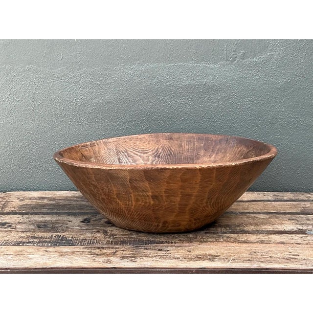 Vintage Monumental Rustic Carved Wood Bowl For Sale - Image 9 of 12
