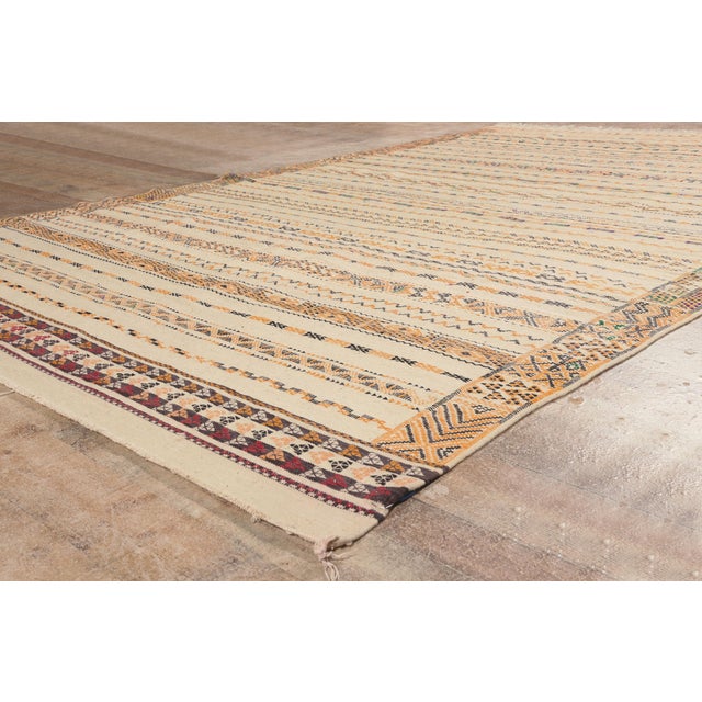 Beige Taznakht Moroccan Kilim Rug, 07'04 X 11'06 For Sale - Image 8 of 10